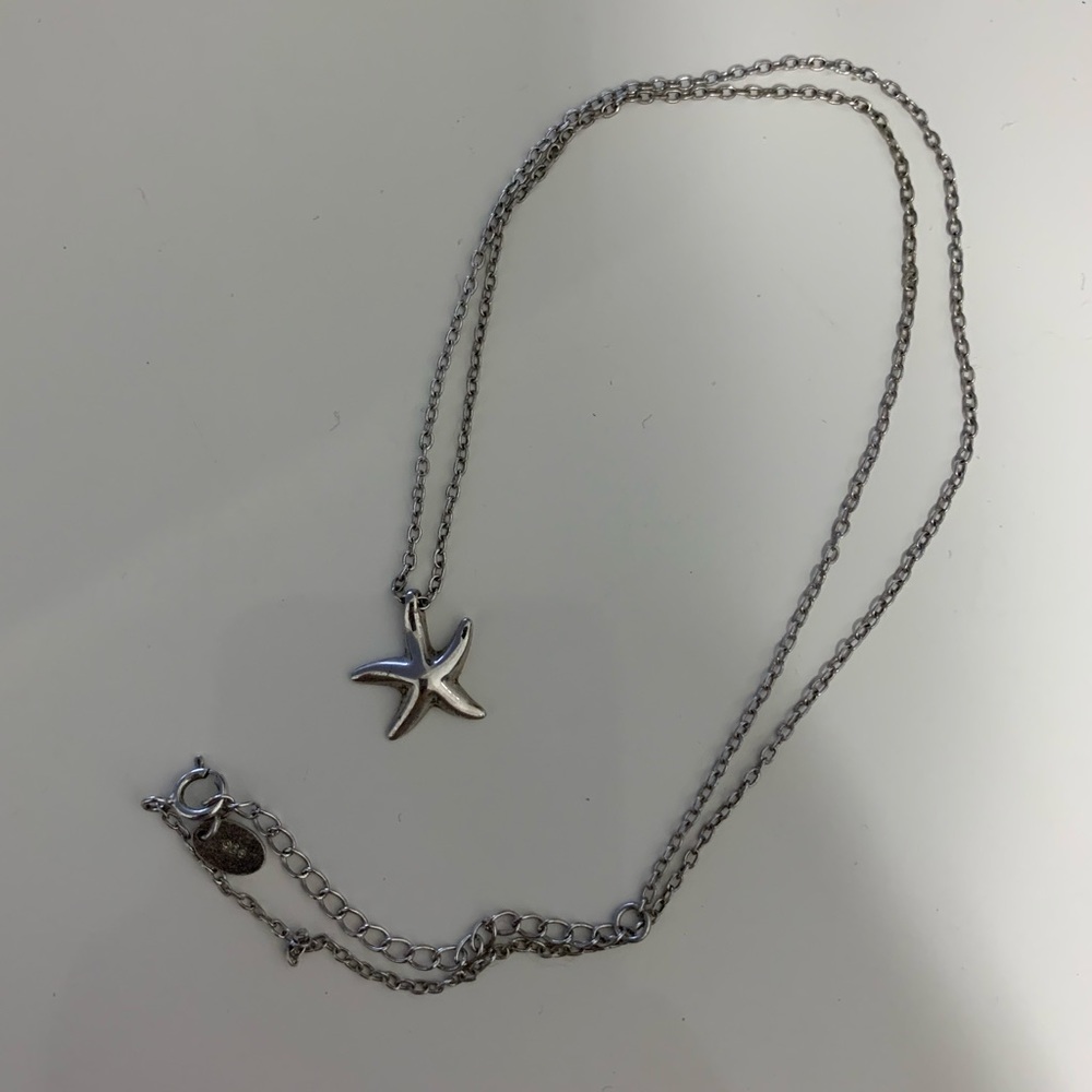 Journee Sterling Silver Mini Starfish Necklace